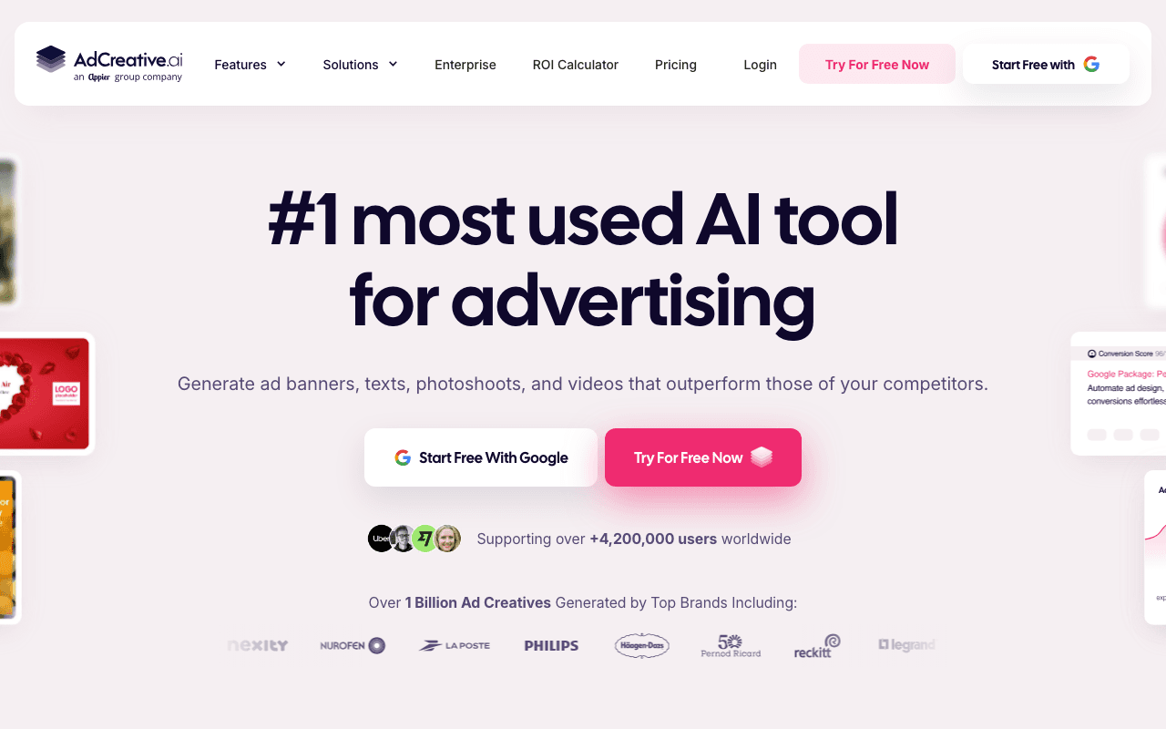 AdCreative.ai homepage