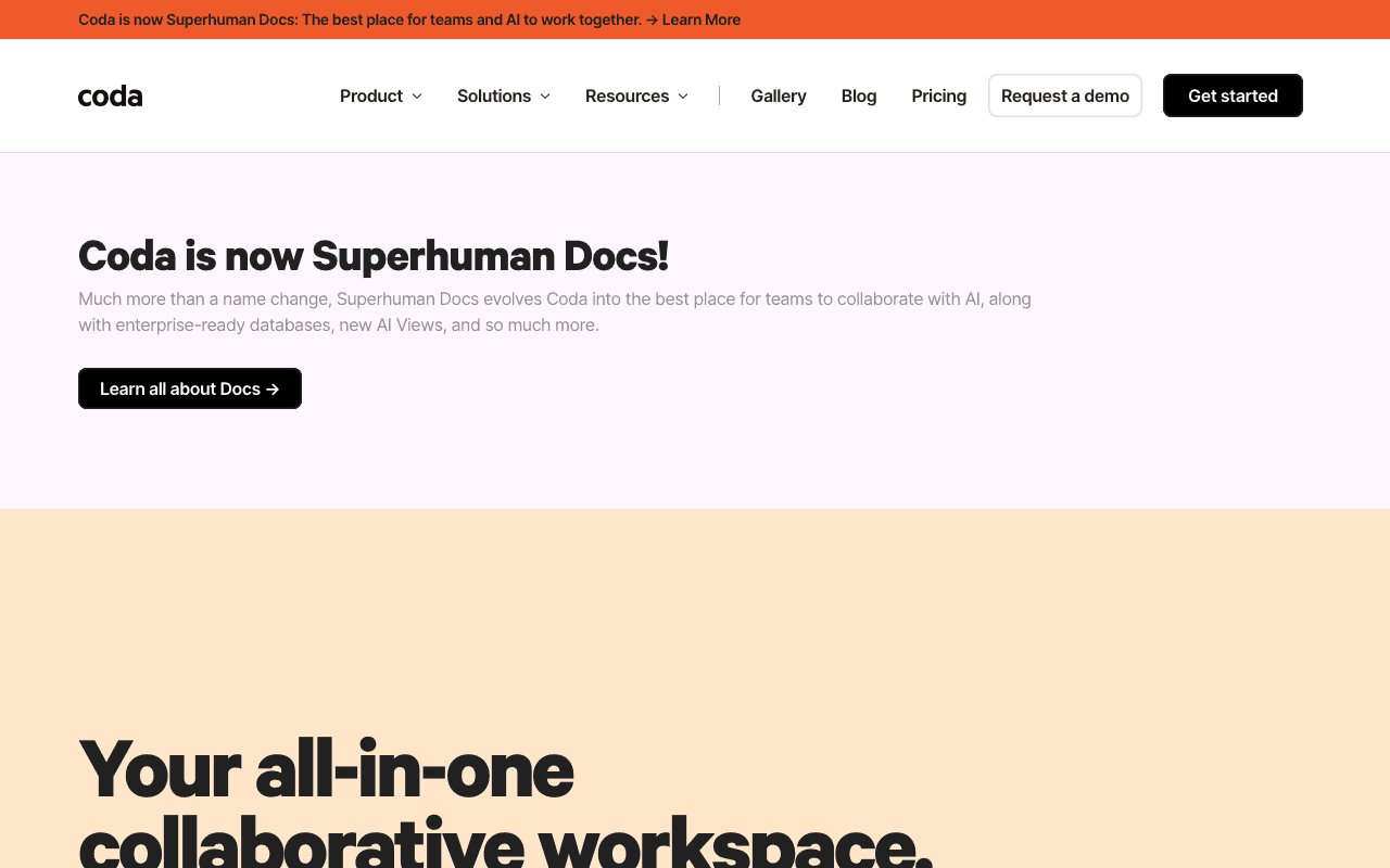 Coda homepage