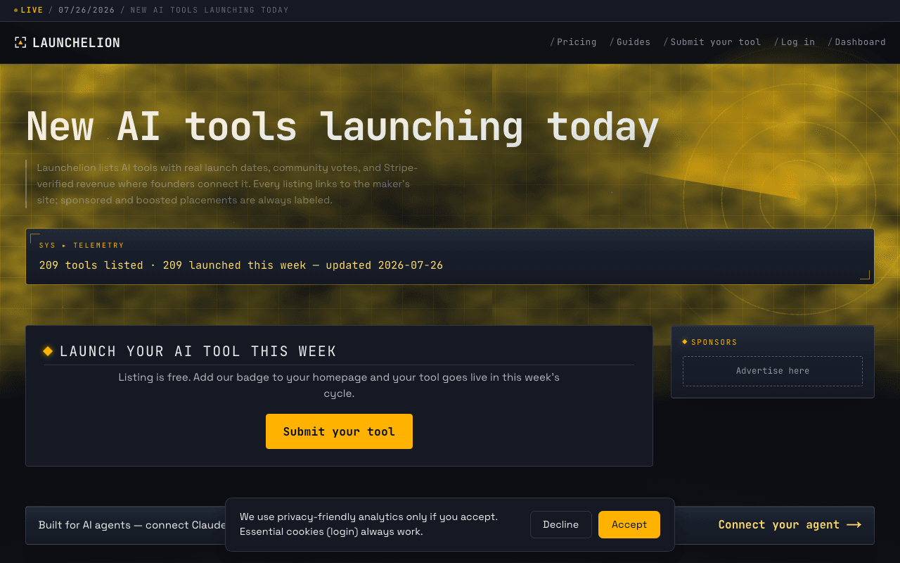 Launchelion homepage