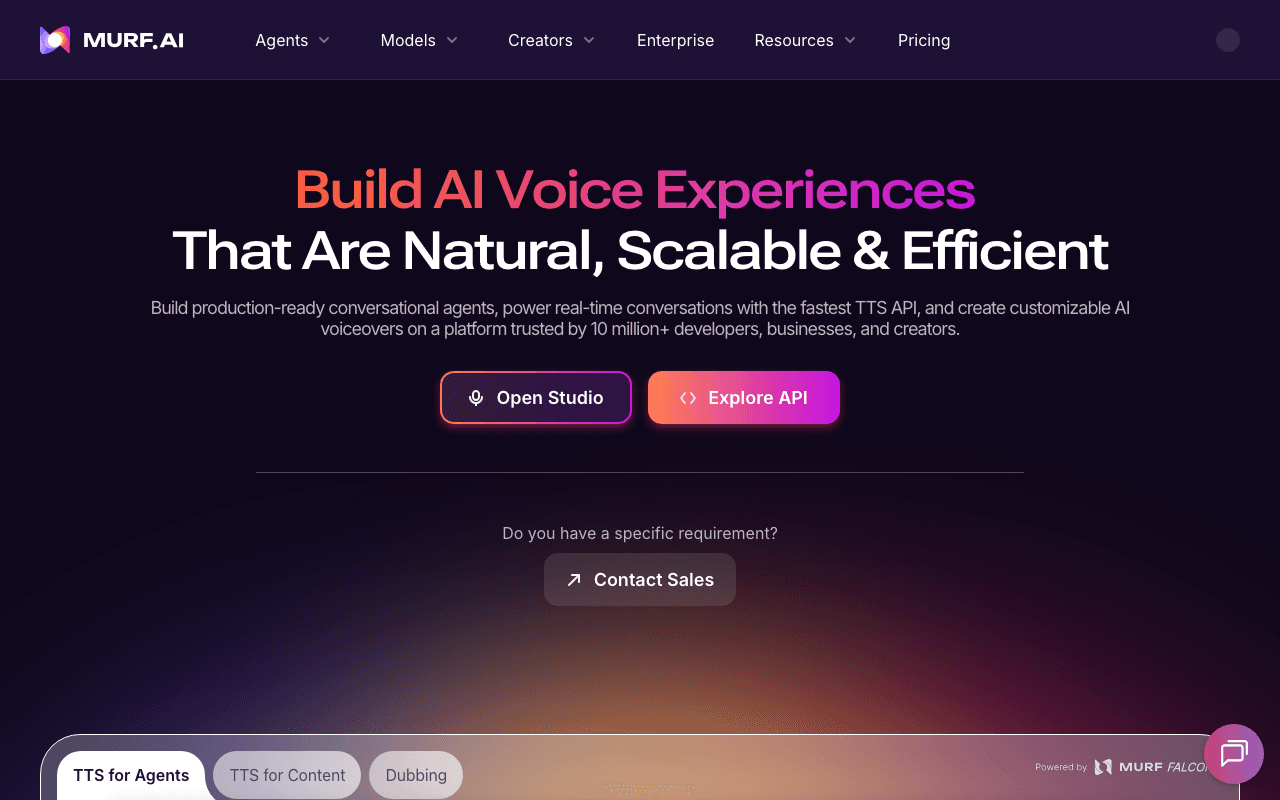 Murf AI homepage