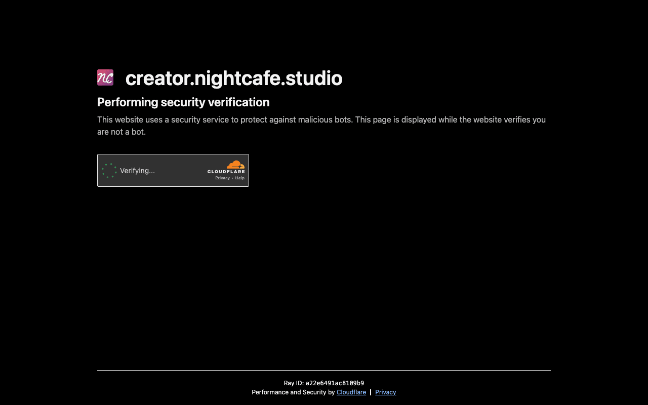 NightCafe homepage