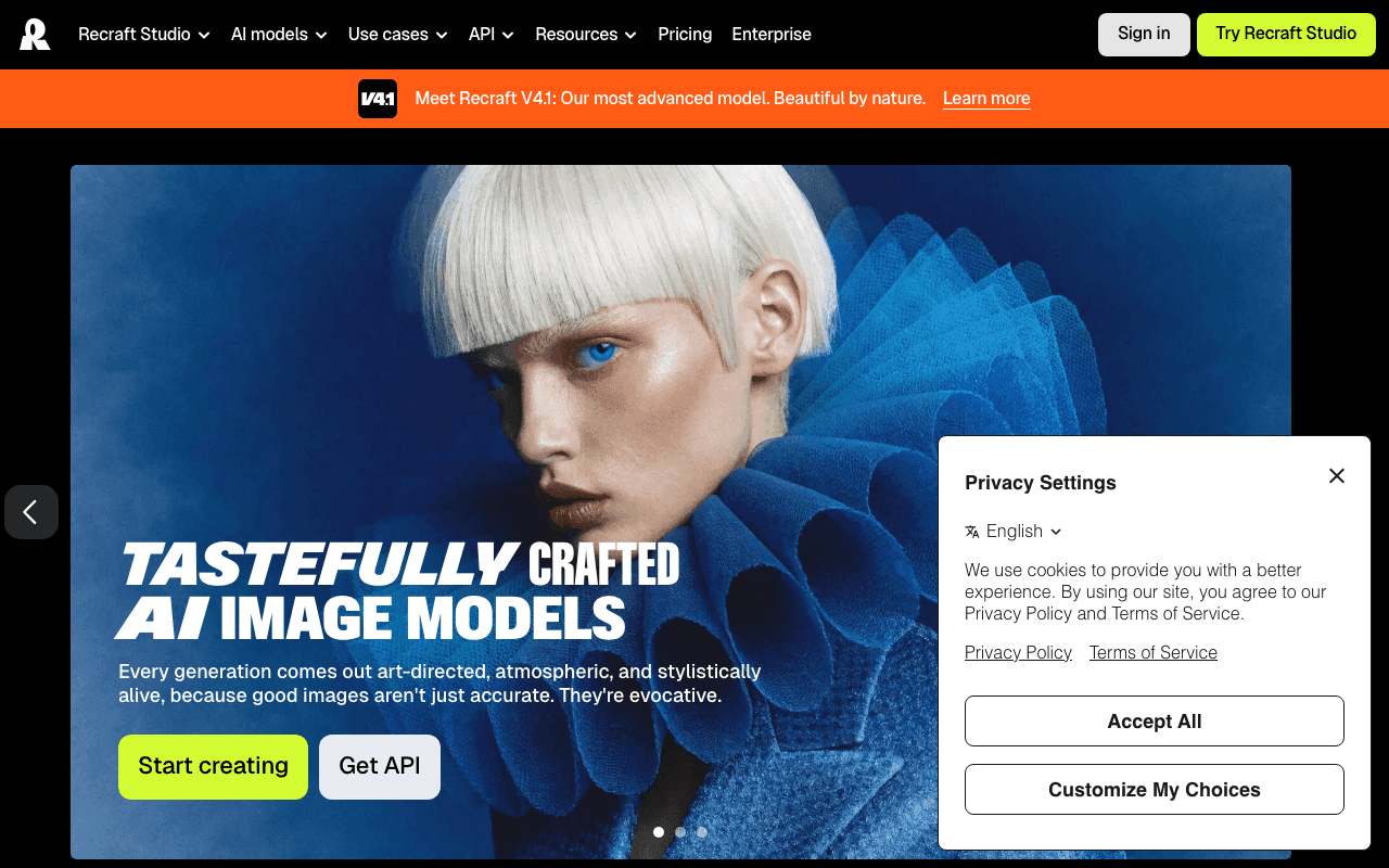 Recraft homepage