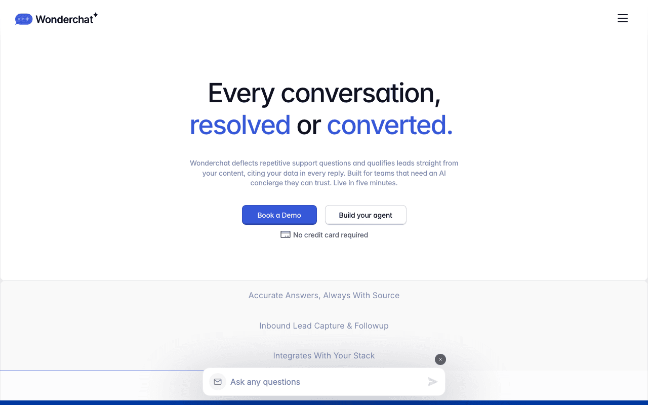 Wonderchat homepage