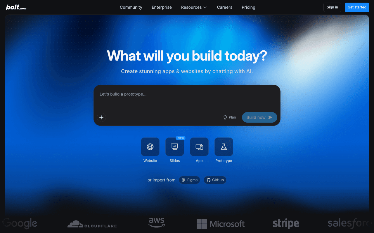 Bolt homepage