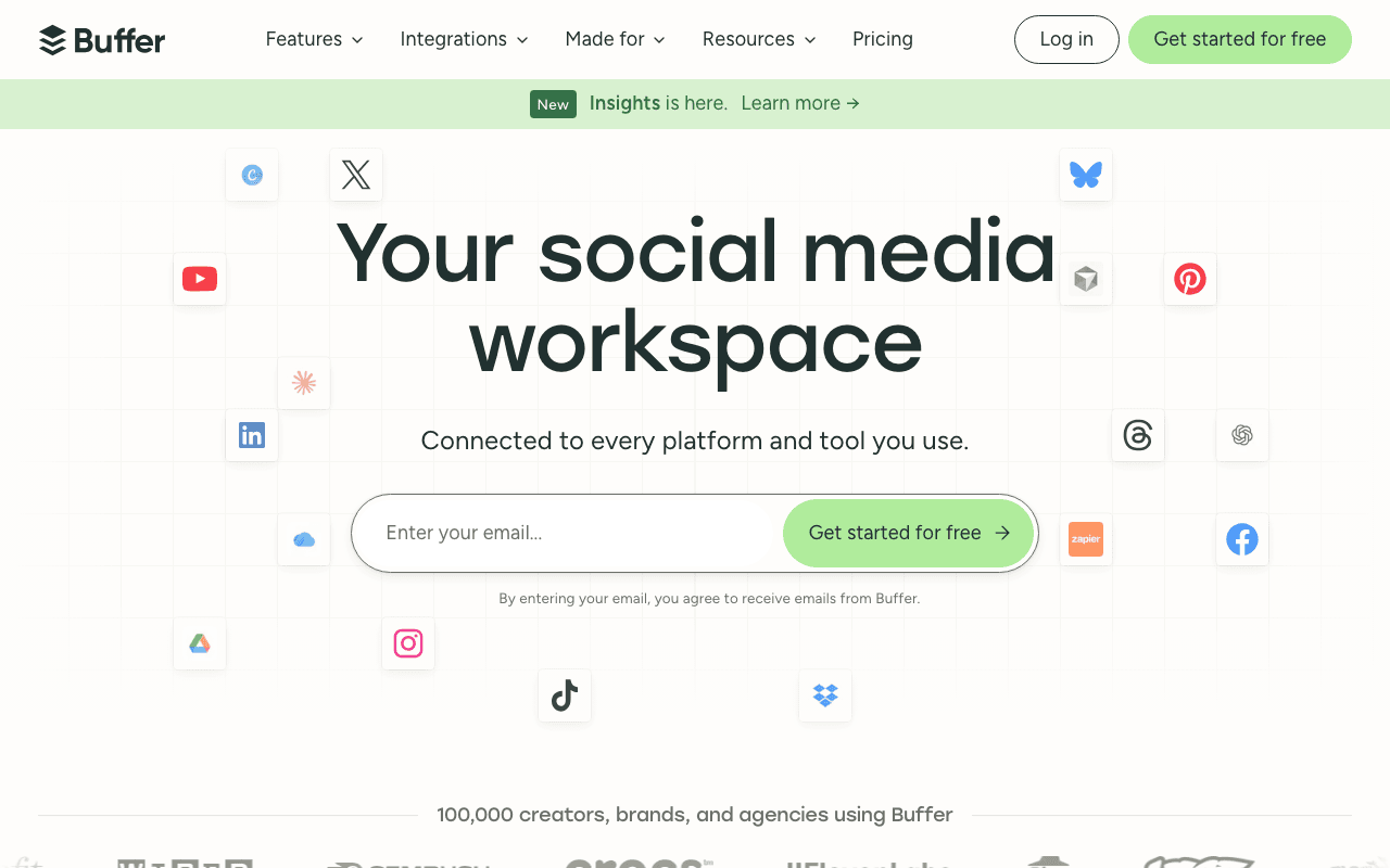 Buffer homepage