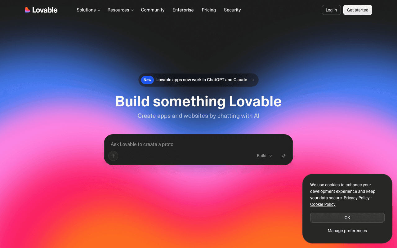 Lovable homepage