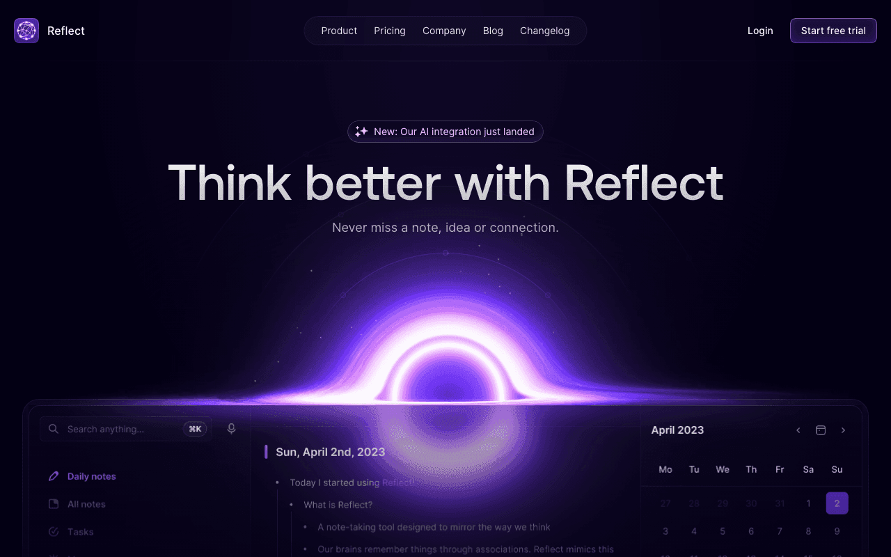 Reflect homepage