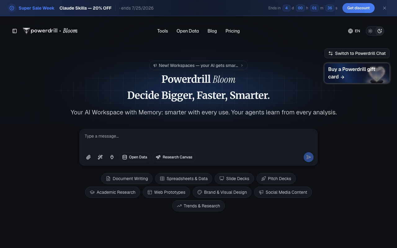 Powerdrill homepage